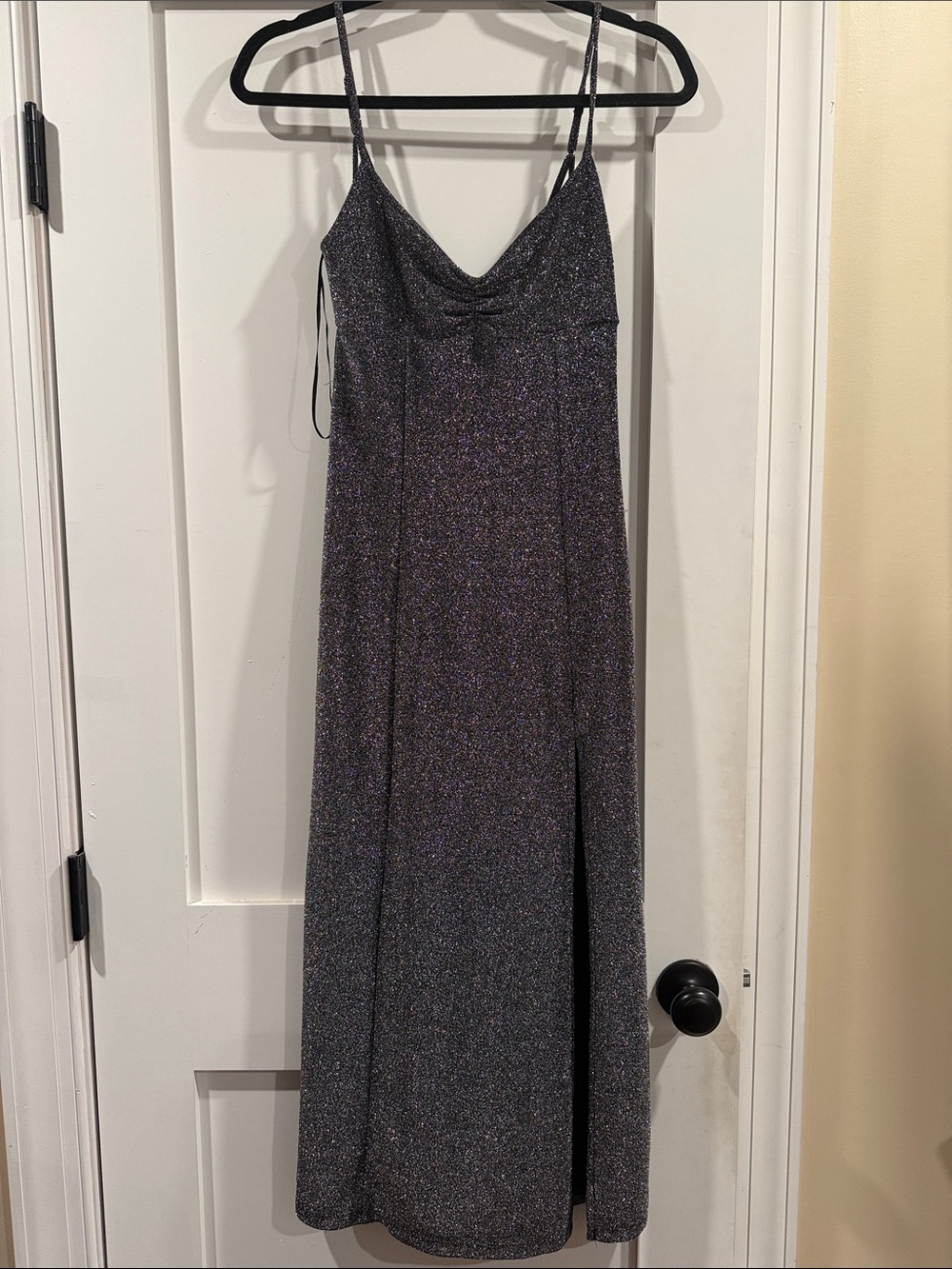 Urban Outfitters Black and silver Sparkle Slip Midi Dress